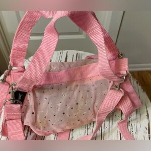 Pink with metallic pink sequins Puppy Purse and Harness
X-Large